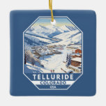 Telluride Colorado Winter Reizen Kunst Vintage Keramisch Ornament<br><div class="desc">Telluride Winter kunstontwerp met het winterlandschap.</div>