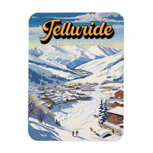 Telluride Colorado Winter Reizen Kunst Vintage Magneet