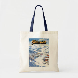 Telluride Colorado Winter Reizen Kunst Vintage Tote Bag