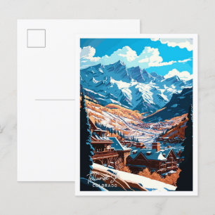Telluride Ski Colorado Reizen illustratie Briefkaart