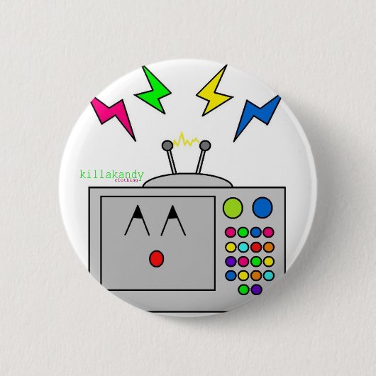 Telly Fright Badge :) Ronde Button 5,7 Cm (Voorkant)