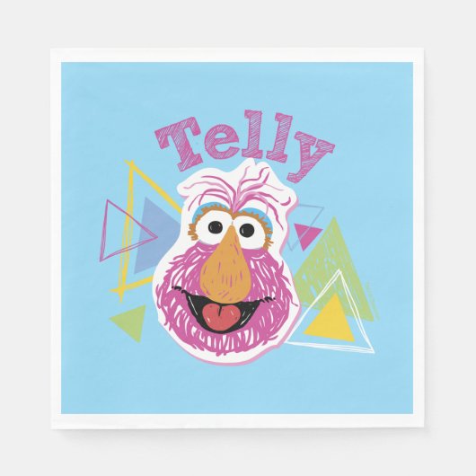 Telly Monster Pret-grafiek Servet (Voorkant)