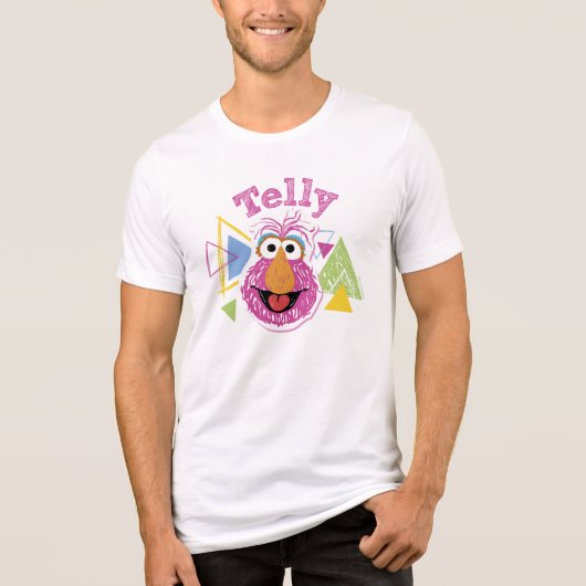 Telly Monster Pret-grafiek Tri-Blend Shirt (Voorkant)