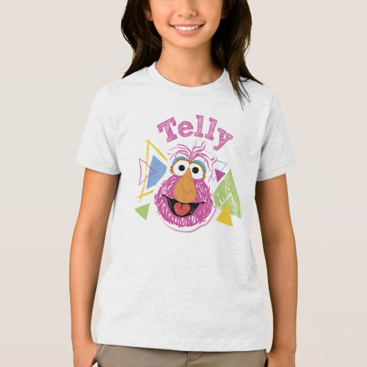 Telly Monster Pret-grafiek Tri-Blend Shirt (Voorkant)