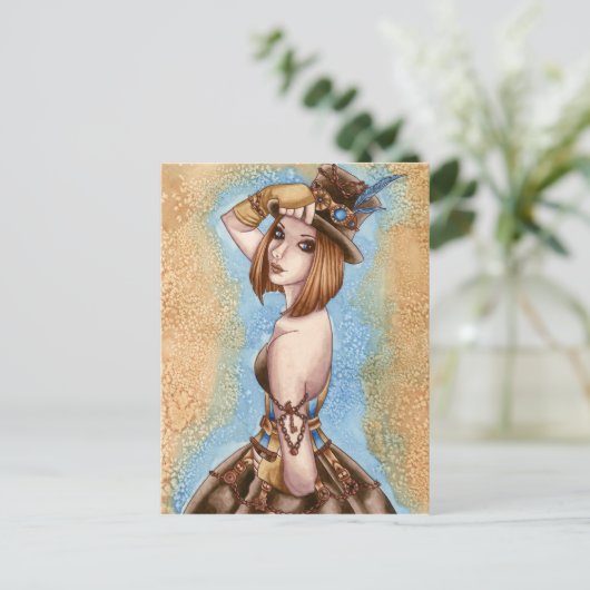 Telsa - Steampunk Briefkaart (Staand voorkant)