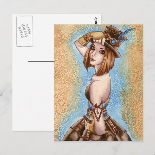 Telsa - Steampunk Briefkaart (Voorkant / Achterkant)