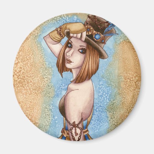 Telsa - Steampunk magneet (Voorkant)