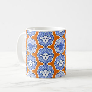 Telschaap - blauw & sinaasappel koffiemok
