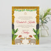 Telugu bruiloft uitnodigingen Zuid-Indiase bruilof (Staand voorkant)