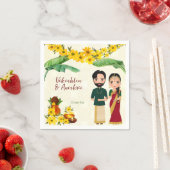 Telugu Tamil South Indian bruiloft gepersonaliseer Servet (Insitu)