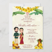 Telugu Tamil South Indian bruiloft Kaart (Voorkant)