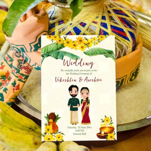 Telugu Tamil South Indian bruiloft Kaart