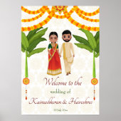Telugu Tamil trouwmarigolds banana Welkom welkom Poster (Voorkant)
