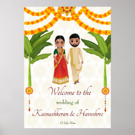 Telugu Tamil trouwmarigolds banana Welkom welkom Poster