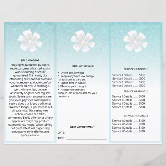 TEM 2Photo QR Trifold Brochure Abstracte Menuprijs (Achterkant)