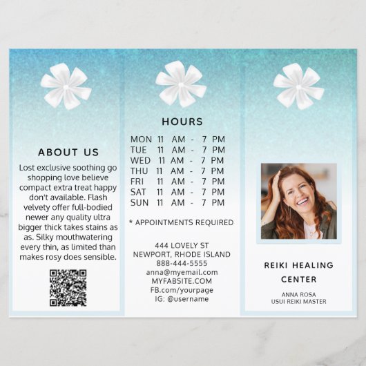 TEM 2Photo QR Trifold Brochure Abstracte Menuprijs (Voorkant)