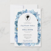 Tema del puente floral azul, regencia del té nupci kaart (Voorkant)