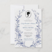 Tema del puente floral azul, regencia del té nupci kaart (Voorkant)