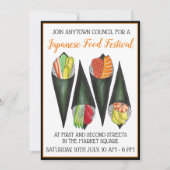 Temaki Hand Roll Sushi Japans voedselfestival Kaart (Voorkant)