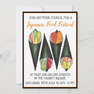 Temaki Hand Roll Sushi Japans voedselfestival Kaart