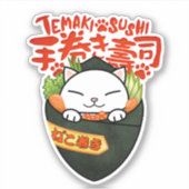 Temaki Sushi Cat Sticker (Voorkant)