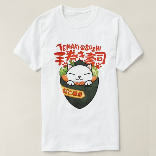 Temaki Sushi Cat T-shirt (Design voorkant)