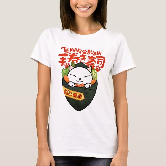 Temaki Sushi Cat T-shirt (Voorkant)