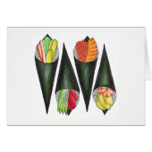 Temaki Sushi Hand Roll Rolls Japans voedsel (Voorkant Horizontaal)
