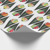 Temaki Sushi Hand Roll Rolls Japans voedsel Cadeaupapier (Hoek)