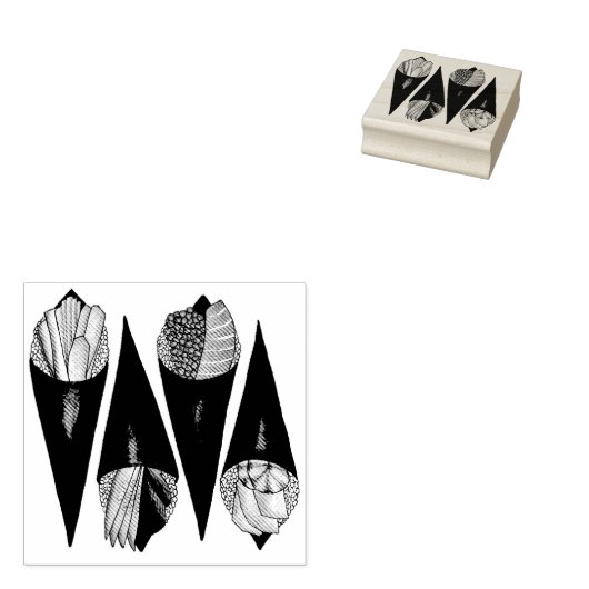 Temaki Sushi Hand Roll Rolls Japans voedsel Rubberstempel (Gestempeld)