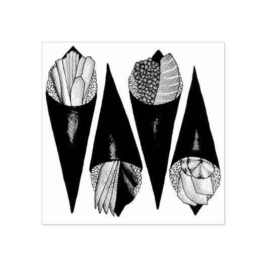 Temaki Sushi Hand Roll Rolls Japans voedsel Rubberstempel (Afrduk)