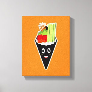 Temaki Sushi handrol Canvas Afdruk