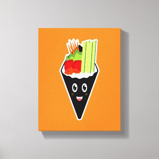 Temaki Sushi handrol Canvas Afdruk (Voorkant)