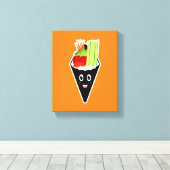 Temaki Sushi handrol Canvas Afdruk (Insitu (Houten vloer))