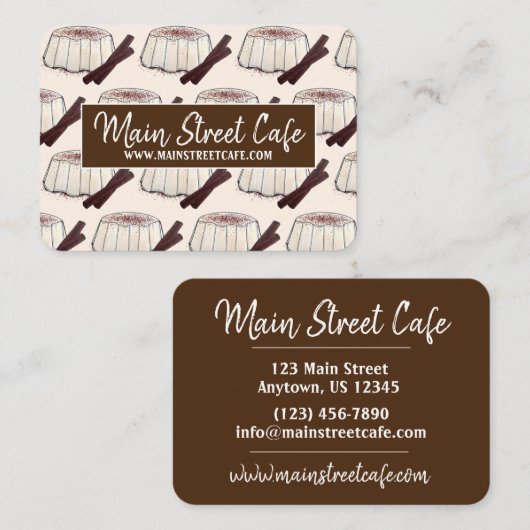 Tembleque Puerto Rican nieuwjaar kokosnoot Pudding Visitekaartje (Voorkant / Achterkant)