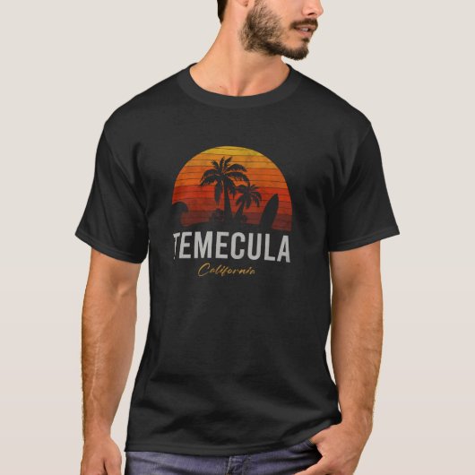 Temecula Californië Retro Surfer  strand T-shirt (Voorkant)