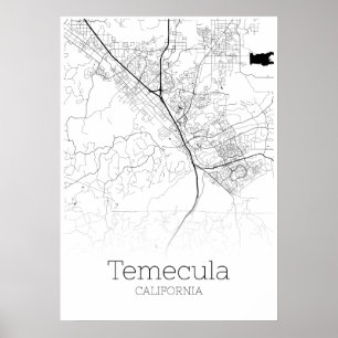 Temecula Map - Californië - City Map Poster