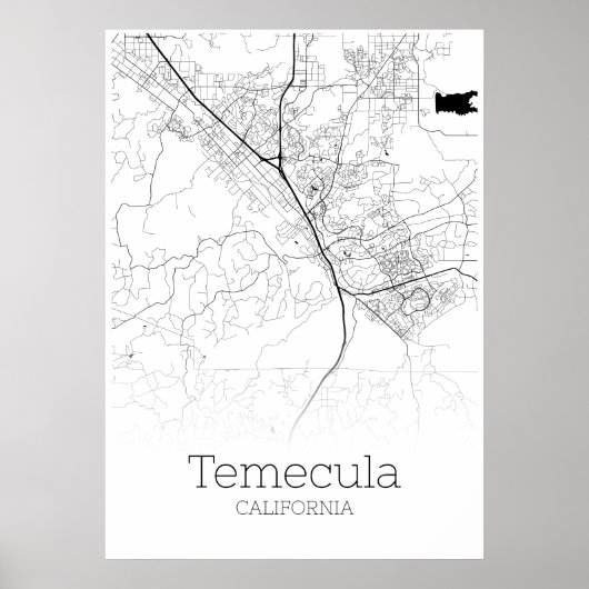 Temecula Map - Californië - City Map Poster (Voorkant)