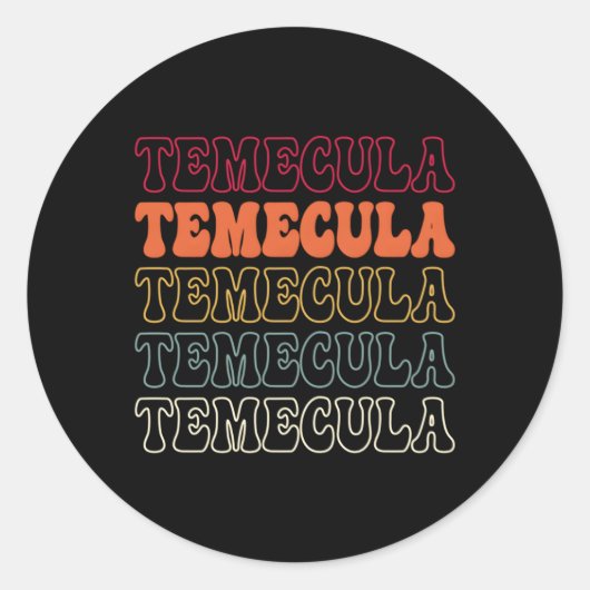 Temecula Ronde Sticker (Voorkant)