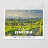 Temecula Trouwweekend Wijngaard Save the Date Briefkaart (Voorkant)