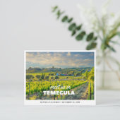 Temecula Trouwweekend Wijngaard Save the Date Briefkaart (Staand voorkant)