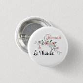 Témoin de la Mariée - mariage bucolique Ronde Button 3,2 Cm (Voorkant /achterkant)