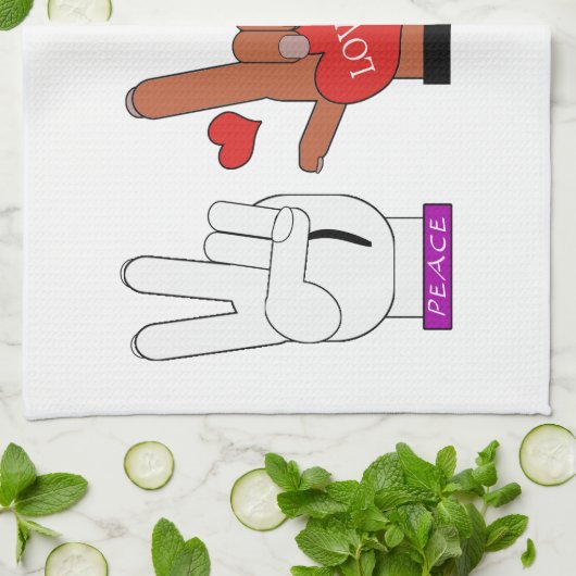 TEMP PEACE LOVE PENGUINES ASL THEEDOEK (Gevouwen)