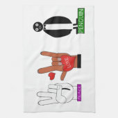 TEMP PEACE LOVE PENGUINES ASL THEEDOEK (Verticaal)