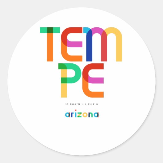 Tempe Arizona Mid Century, Pop Art, Ronde Sticker (Voorkant)