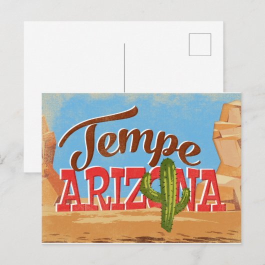 Tempe Arizona Vintage Travel Briefkaart (Voorkant / Achterkant)