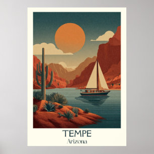 Tempe Arizona Vintage Travel Poster