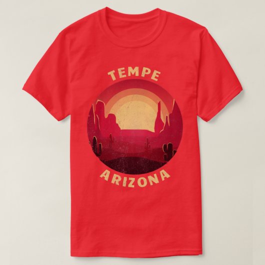 Tempe Arizona woestijnillustratie  souvenir T-shirt (Design voorkant)