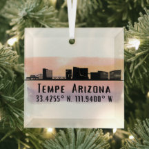 Tempe AZ City Skyline Latitude en Lengtegraad