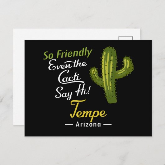 Tempe Cactus Funny Retro Briefkaart (Voorkant / Achterkant)